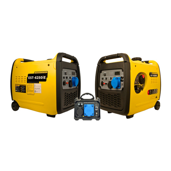 Kit 2 Generadores Eléctrico Bencinero 5kW | EST-6250ie | Eisen y Caja Paralela Gratis